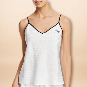 Kate Spade Mrs. Cami Black and White Polka Dot Bridal Top, XS